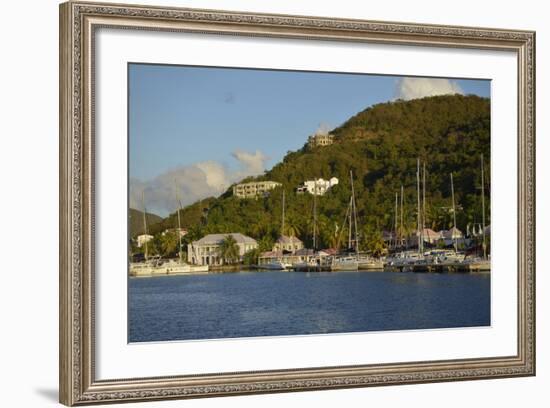 British Virgin Islands, Tortola. Boats at the Marina in West End-Kevin Oke-Framed Photographic Print