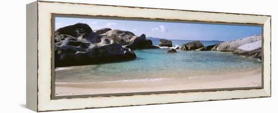 British Virgin Islands, Virgin Gorda, the Baths, Rock Formation in the Sea-null-Framed Stretched Canvas