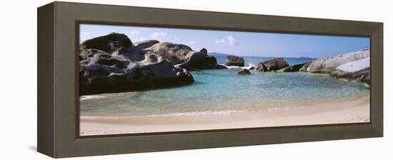 British Virgin Islands, Virgin Gorda, the Baths, Rock Formation in the Sea-null-Framed Stretched Canvas