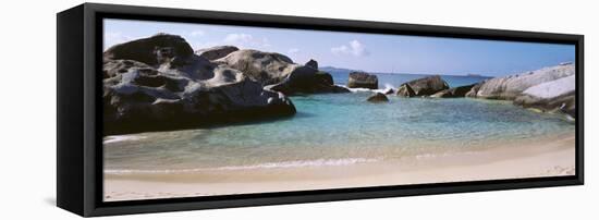 British Virgin Islands, Virgin Gorda, the Baths, Rock Formation in the Sea-null-Framed Stretched Canvas