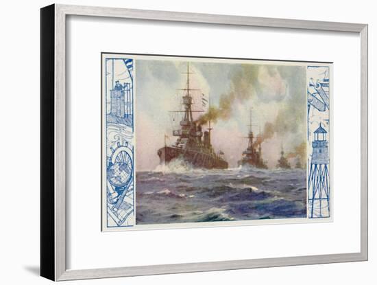 'British Warships of To-Day', 1924-Unknown-Framed Giclee Print