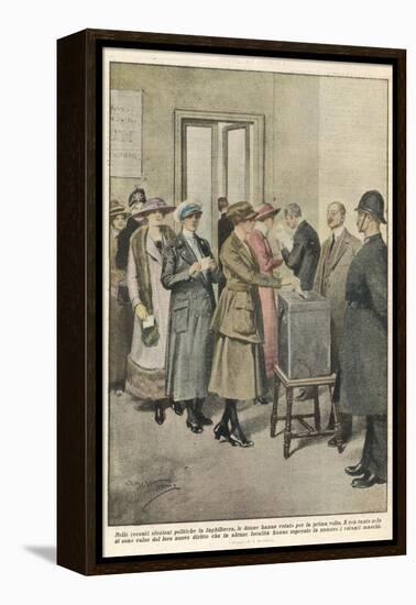 British Women Vote for the First Time-Achille Beltrame-Framed Premier Image Canvas