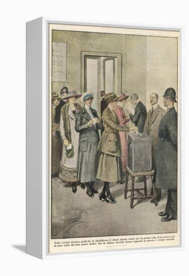 British Women Vote for the First Time-Achille Beltrame-Framed Premier Image Canvas