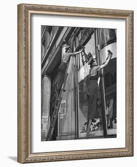 British Women Working For Window Cleaning Firm-Hans Wild-Framed Photographic Print