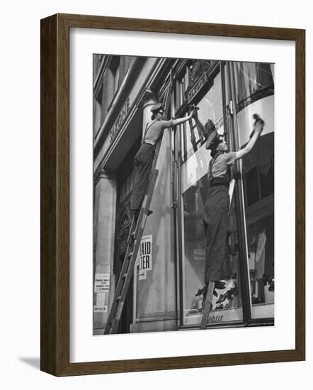 British Women Working For Window Cleaning Firm-Hans Wild-Framed Photographic Print