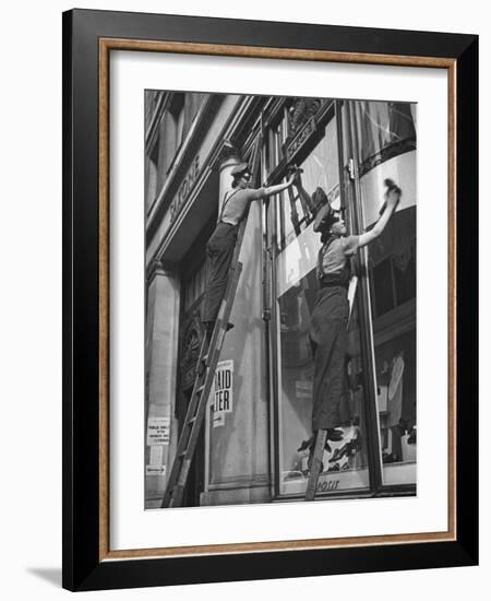 British Women Working For Window Cleaning Firm-Hans Wild-Framed Photographic Print