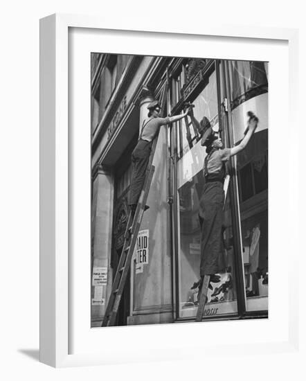 British Women Working For Window Cleaning Firm-Hans Wild-Framed Photographic Print