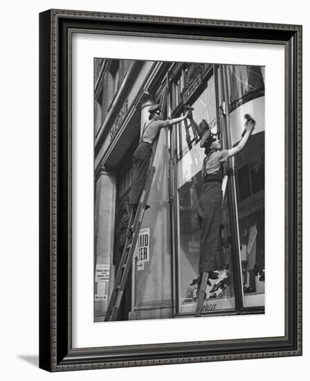 British Women Working For Window Cleaning Firm-Hans Wild-Framed Photographic Print