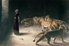 Daniel in the Lions Den, Mezzotint by J. B. Pratt, with Hand Colouring-Briton Rivi?re-Framed Giclee Print