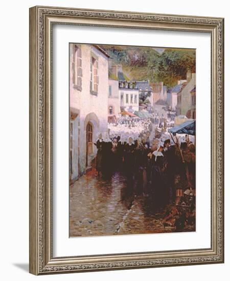 Brittany Peasants Market Day in Pont Aven-Frank C. Penfold-Framed Giclee Print