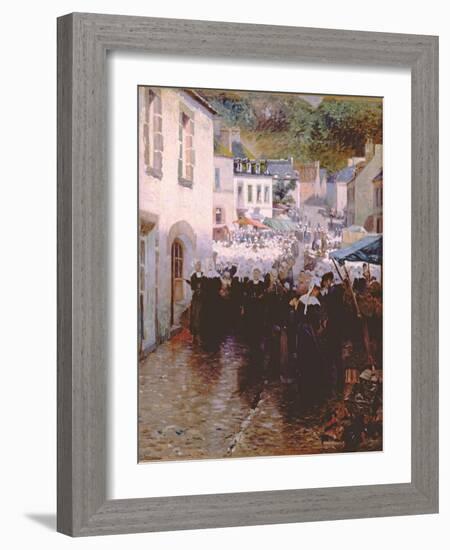 Brittany Peasants Market Day in Pont Aven-Frank C. Penfold-Framed Giclee Print