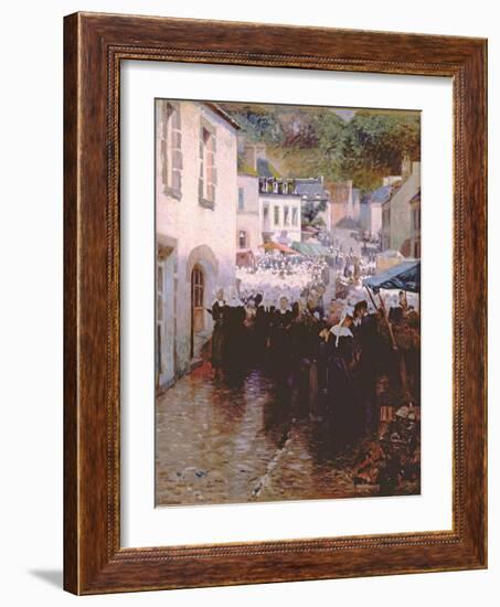 Brittany Peasants Market Day in Pont Aven-Frank C. Penfold-Framed Giclee Print