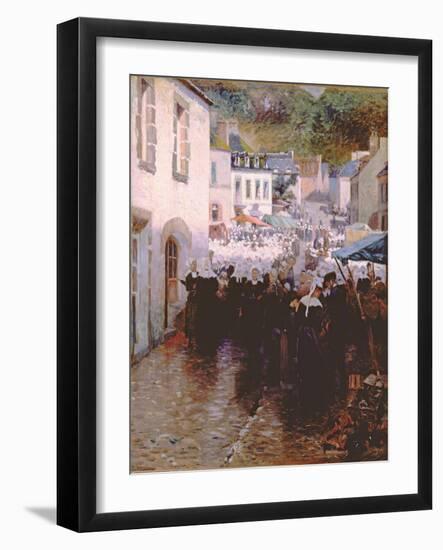 Brittany Peasants Market Day in Pont Aven-Frank C. Penfold-Framed Giclee Print