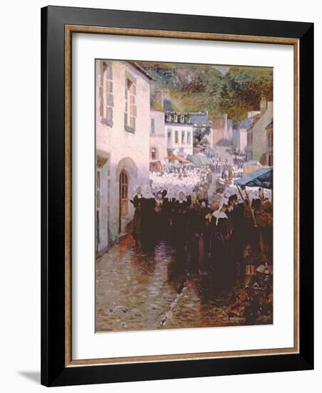 Brittany Peasants Market Day in Pont Aven-Frank C. Penfold-Framed Giclee Print