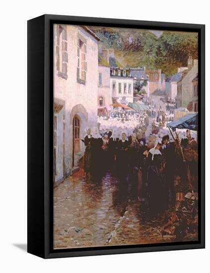 Brittany Peasants Market Day in Pont Aven-Frank C. Penfold-Framed Premier Image Canvas