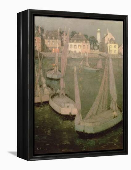 Brittany Port by Moonlight-Henri Eugene Augustin Le Sidaner-Framed Premier Image Canvas