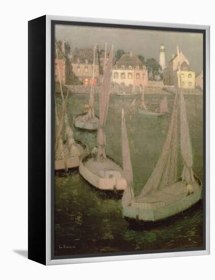 Brittany Port by Moonlight-Henri Eugene Augustin Le Sidaner-Framed Premier Image Canvas