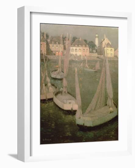 Brittany Port by Moonlight-Henri Eugene Augustin Le Sidaner-Framed Giclee Print