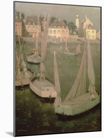 Brittany Port by Moonlight-Henri Eugene Augustin Le Sidaner-Mounted Giclee Print
