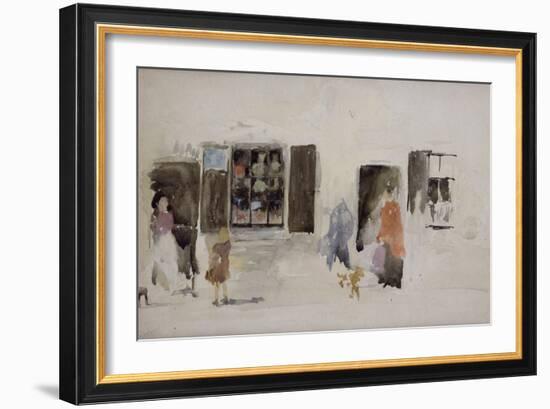 Brittany Shop with Shuttered Windows-James Abbott McNeill Whistler-Framed Giclee Print