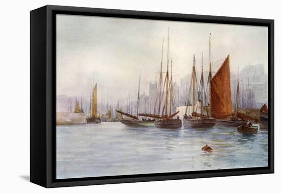 Brixham Fishing Boats-Maurice Randall-Framed Stretched Canvas