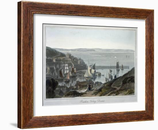 'Brixham, Torbay, Devon', 1825-William Daniell-Framed Giclee Print