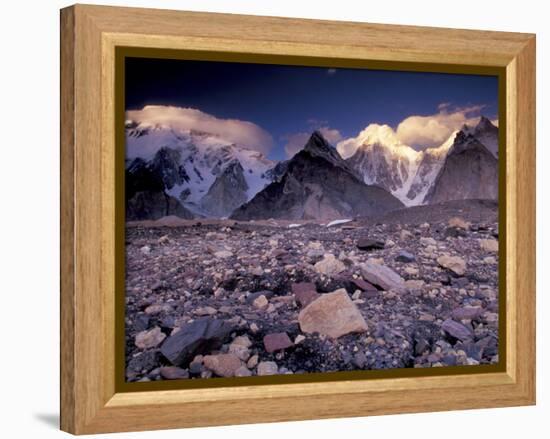 Broad and Gasherbrun Peaks, Karakoram Range, Pakistan-Art Wolfe-Framed Premier Image Canvas