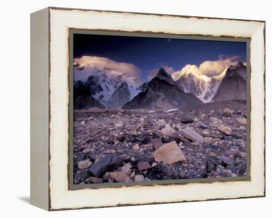 Broad and Gasherbrun Peaks, Karakoram Range, Pakistan-Art Wolfe-Framed Premier Image Canvas