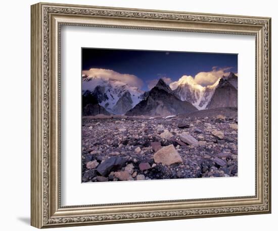 Broad and Gasherbrun Peaks, Karakoram Range, Pakistan-Art Wolfe-Framed Photographic Print