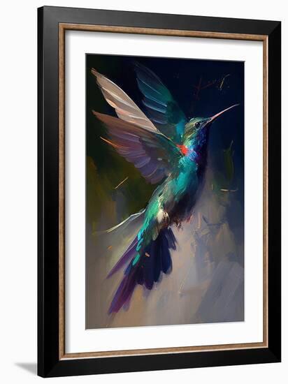 Broad Billed Hummingbird-Vivienne Dupont-Framed Art Print
