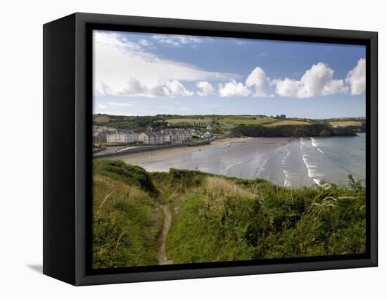 Broad Haven on the Pembrokeshire Coast Path, Pembrokeshire, Wales, United Kingdom-Rob Cousins-Framed Premier Image Canvas