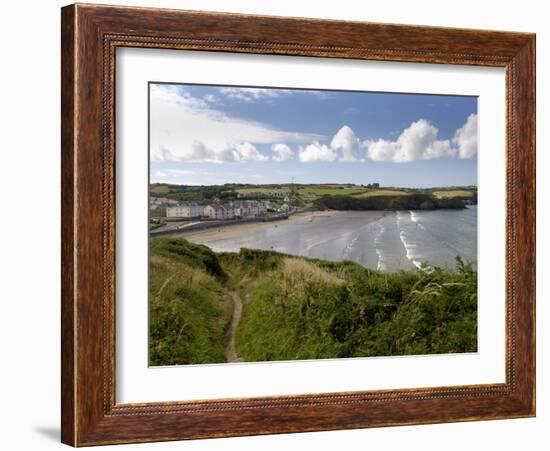 Broad Haven on the Pembrokeshire Coast Path, Pembrokeshire, Wales, United Kingdom-Rob Cousins-Framed Photographic Print