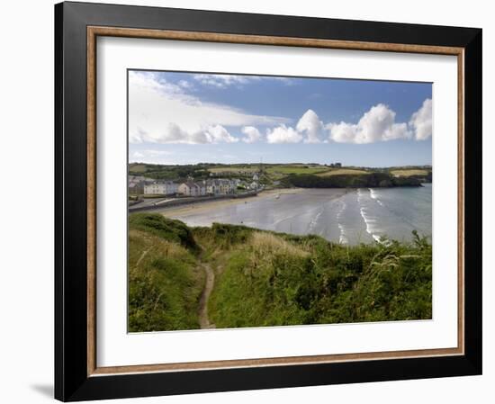 Broad Haven on the Pembrokeshire Coast Path, Pembrokeshire, Wales, United Kingdom-Rob Cousins-Framed Photographic Print