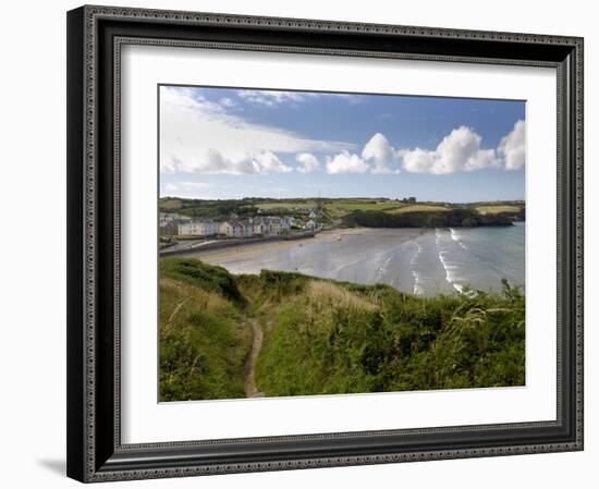 Broad Haven on the Pembrokeshire Coast Path, Pembrokeshire, Wales, United Kingdom-Rob Cousins-Framed Photographic Print