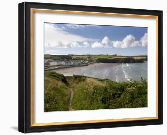 Broad Haven on the Pembrokeshire Coast Path, Pembrokeshire, Wales, United Kingdom-Rob Cousins-Framed Photographic Print