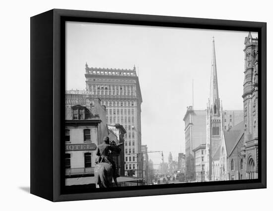 Broad St. North from City Hall, Philadelphia, Pa.-null-Framed Stretched Canvas