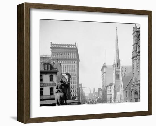 Broad St. North from City Hall, Philadelphia, Pa.-null-Framed Photo