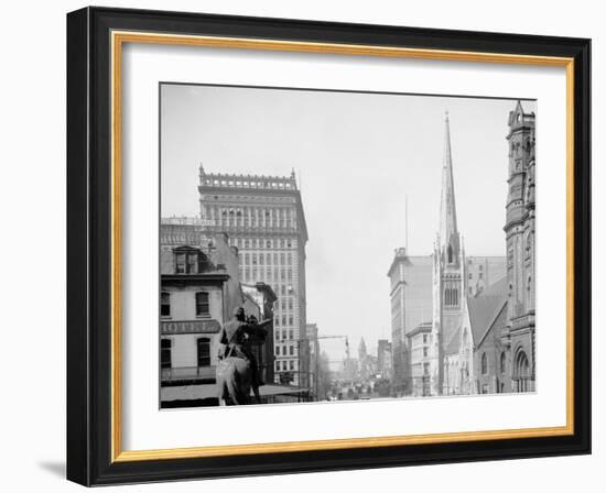 Broad St. North from City Hall, Philadelphia, Pa.-null-Framed Photo