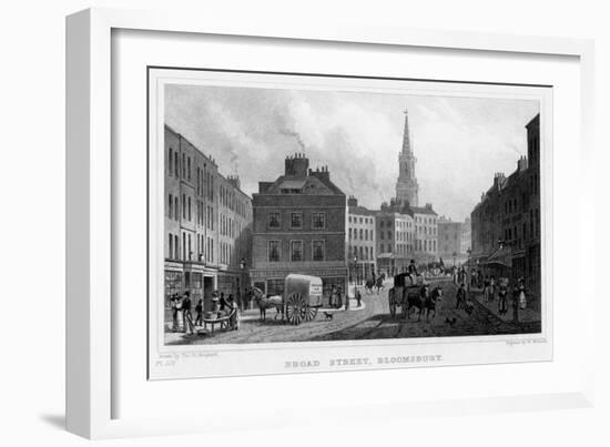 Broad Street, Bloomsbury, London, 19th Century-William Woolnoth-Framed Giclee Print