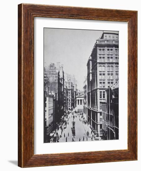 Broad Street, Looking Towards Wall Street, New York, 1893 (B/W Photo)-American Photographer-Framed Giclee Print
