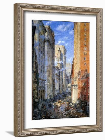 Broad Street, New York, C.1904-Colin Campbell Cooper-Framed Giclee Print