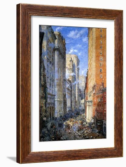 Broad Street, New York, C.1904-Colin Campbell Cooper-Framed Giclee Print