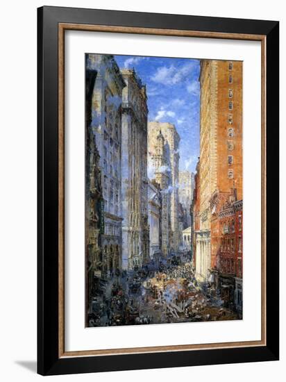 Broad Street, New York, C.1904-Colin Campbell Cooper-Framed Giclee Print