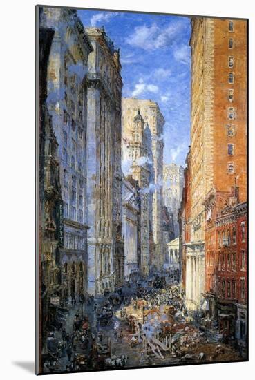 Broad Street, New York, C.1904-Colin Campbell Cooper-Mounted Giclee Print