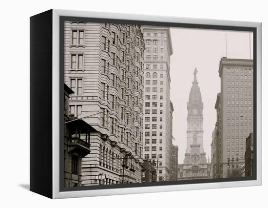 Broad Street, North from Locust Street, Philadelphia, Pa.-null-Framed Stretched Canvas