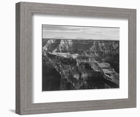 Broad View With Detail Of Canyon Horizon And Mountains Above "Grand Canyon NP" Arizona 1933-1942-Ansel Adams-Framed Premium Giclee Print