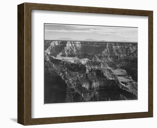 Broad View With Detail Of Canyon Horizon And Mountains Above "Grand Canyon NP" Arizona 1933-1942-Ansel Adams-Framed Premium Giclee Print