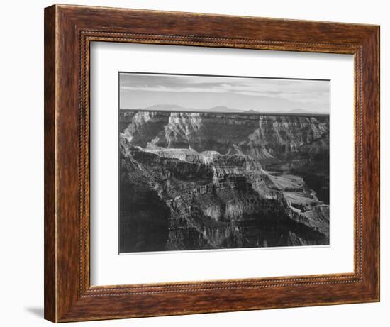 Broad View With Detail Of Canyon Horizon And Mountains Above "Grand Canyon NP" Arizona 1933-1942-Ansel Adams-Framed Premium Giclee Print