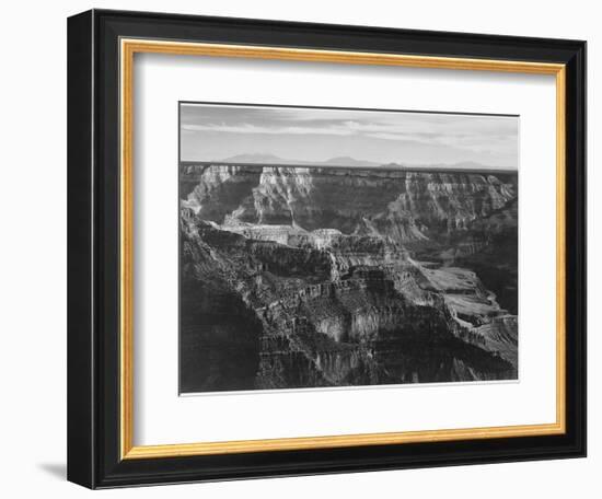 Broad View With Detail Of Canyon Horizon And Mountains Above "Grand Canyon NP" Arizona 1933-1942-Ansel Adams-Framed Premium Giclee Print