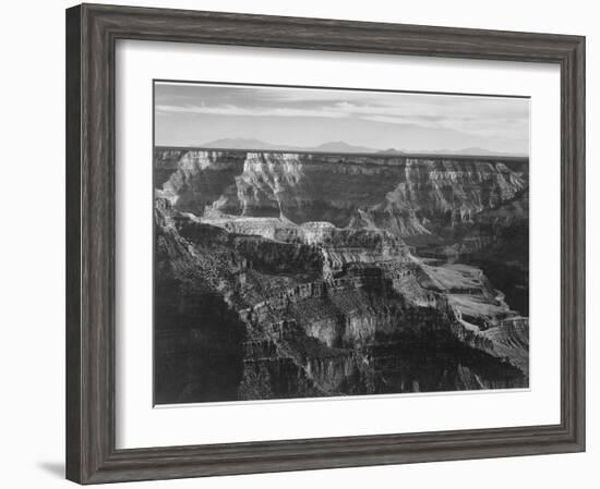 Broad View With Detail Of Canyon Horizon And Mountains Above "Grand Canyon NP" Arizona 1933-1942-Ansel Adams-Framed Art Print